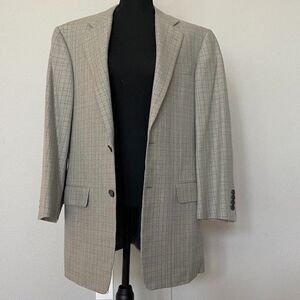 HF HICKEY-FREEMAN BILL WALKER CLOTHIER  Tan Plaid Sport Coat Size 42